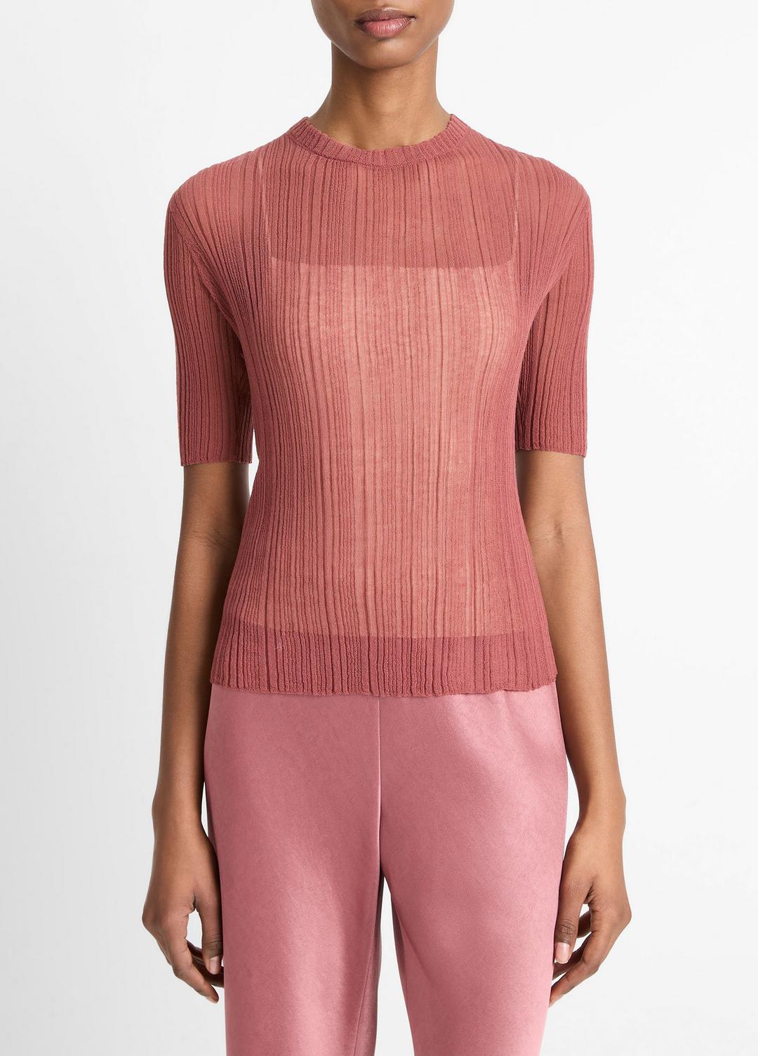 Italian Cotton-Blend Double-Layer Top in Sweaters | VINCE Sale