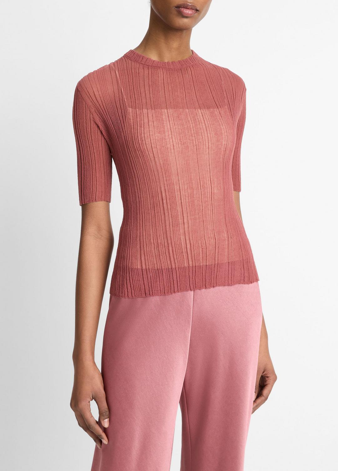 Italian Cotton-Blend Double-Layer Top in Sweaters | VINCE Sale