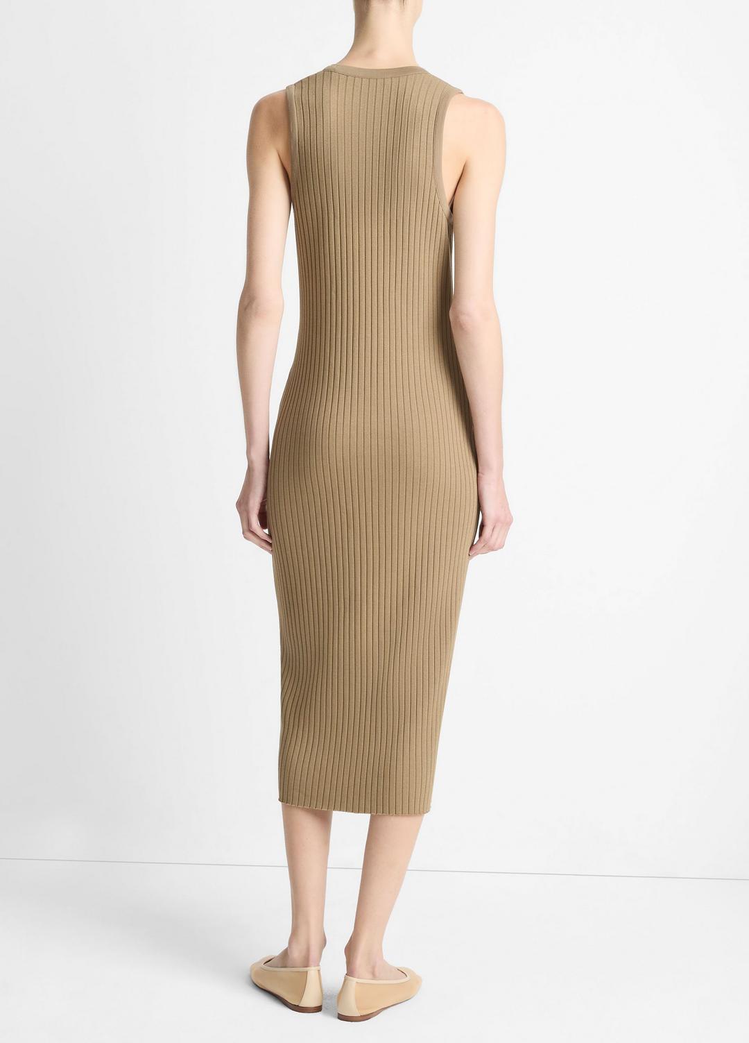 Ribbed Cotton-Blend Button-Front Dress in Dresses & Skirts | VINCE Sale