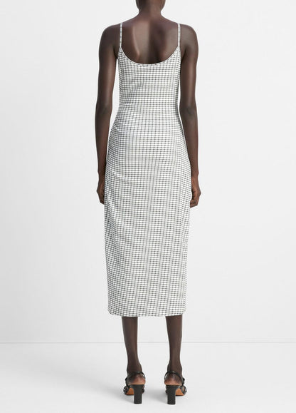 Checked Smocked Tank Dress in Dresses & Skirts | VINCE Sale