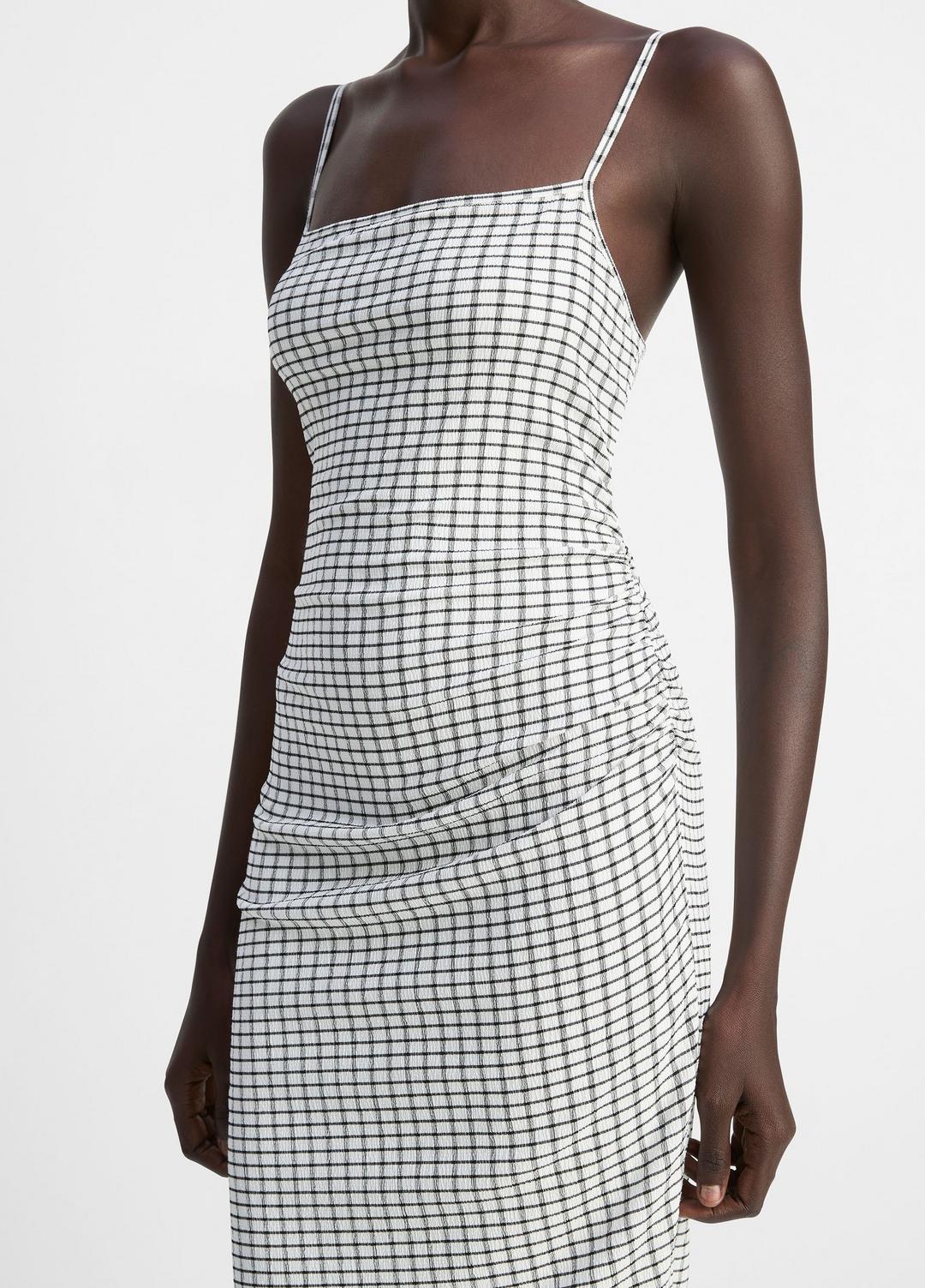 Checked Smocked Tank Dress in Dresses & Skirts | VINCE Sale