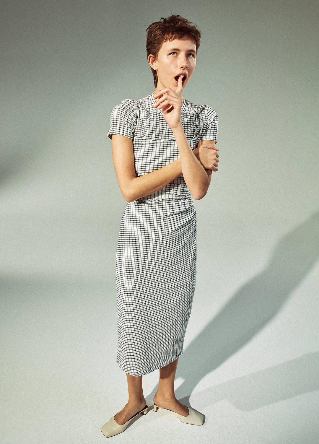 Checked Smocked Tank Dress in Dresses & Skirts | VINCE Sale