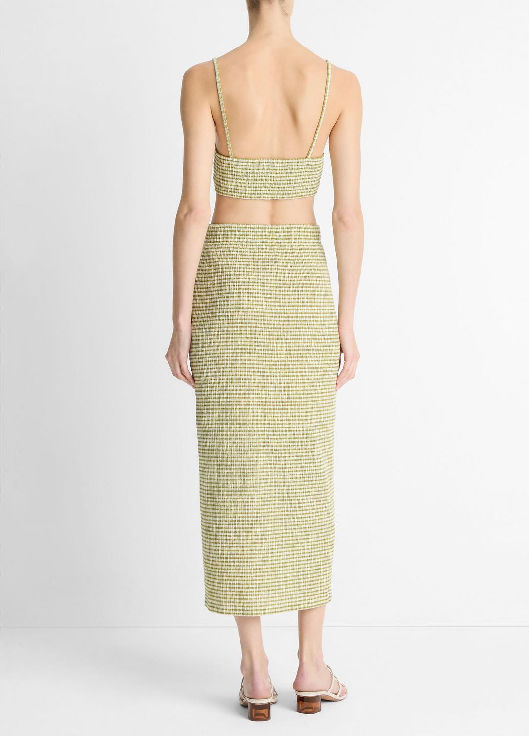 Checked Smocked Midi Skirt in Dresses & Skirts | VINCE Sale