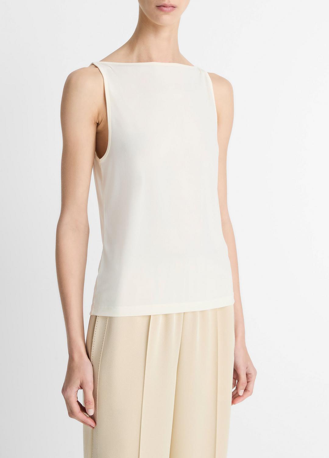 Matte Jersey Boat-Neck Tank in Shirts & Tees | VINCE Sale