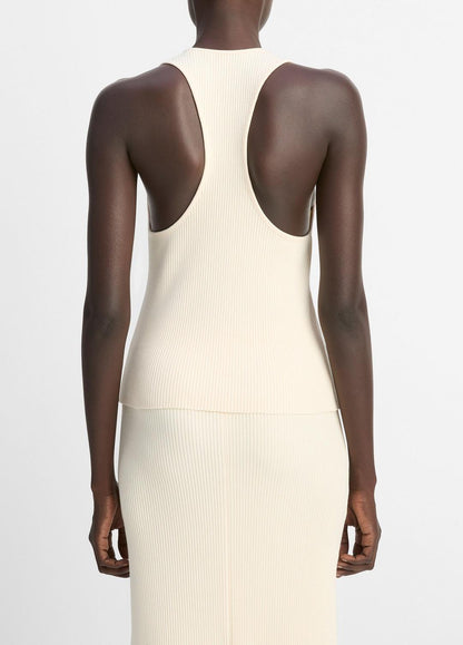 Ribbed Cotton-Blend Racerback Tank in Shirts & Tees | VINCE Sale