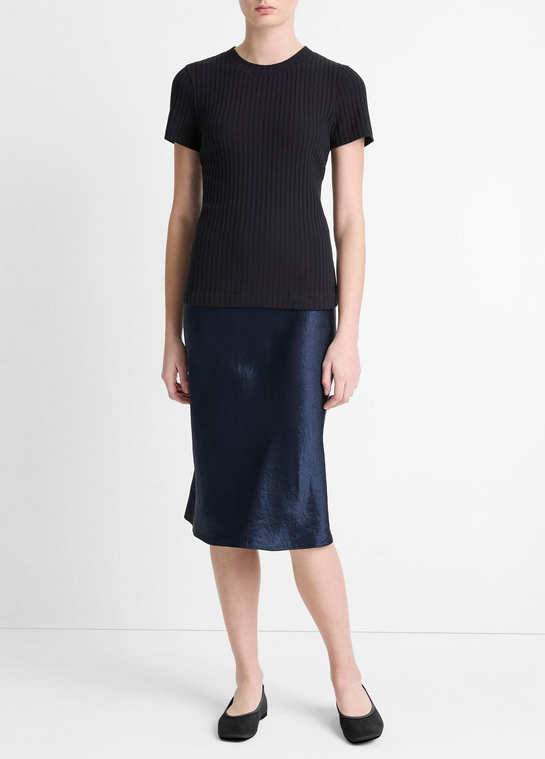 Ribbed Cotton-Blend Top in Shirts & Tees | VINCE Sale