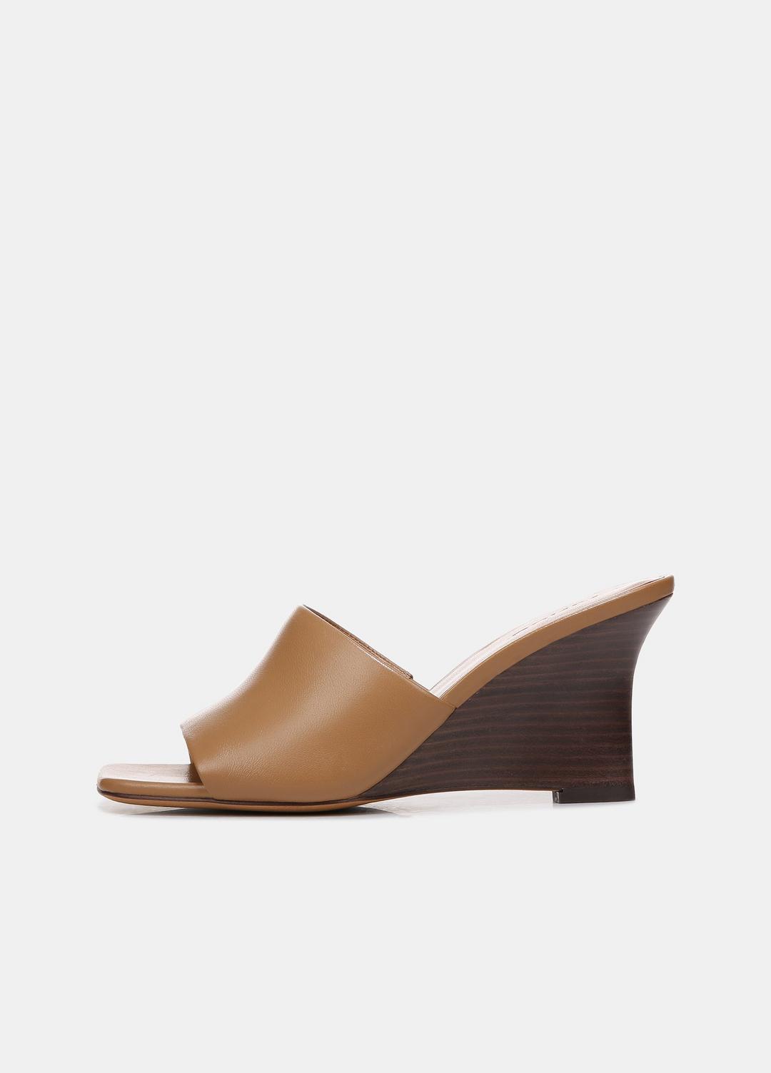 Pia Leather Wedge Sandal in Shoes | VINCE Sale