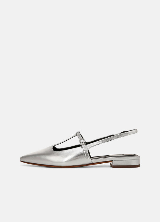 Iliana Metallic Leather Slingback Flat in Shoes | VINCE Sale